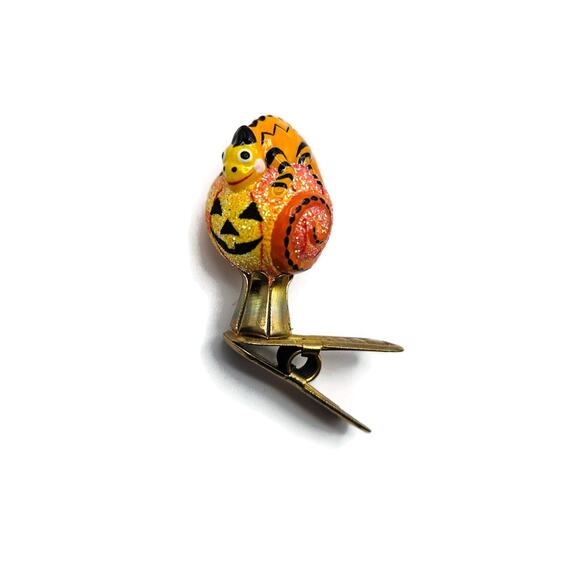 Patricia Breen Petite Miniature Chameleon Jack O Lantern Halloween Clip Ornament - Picture 4 of 8